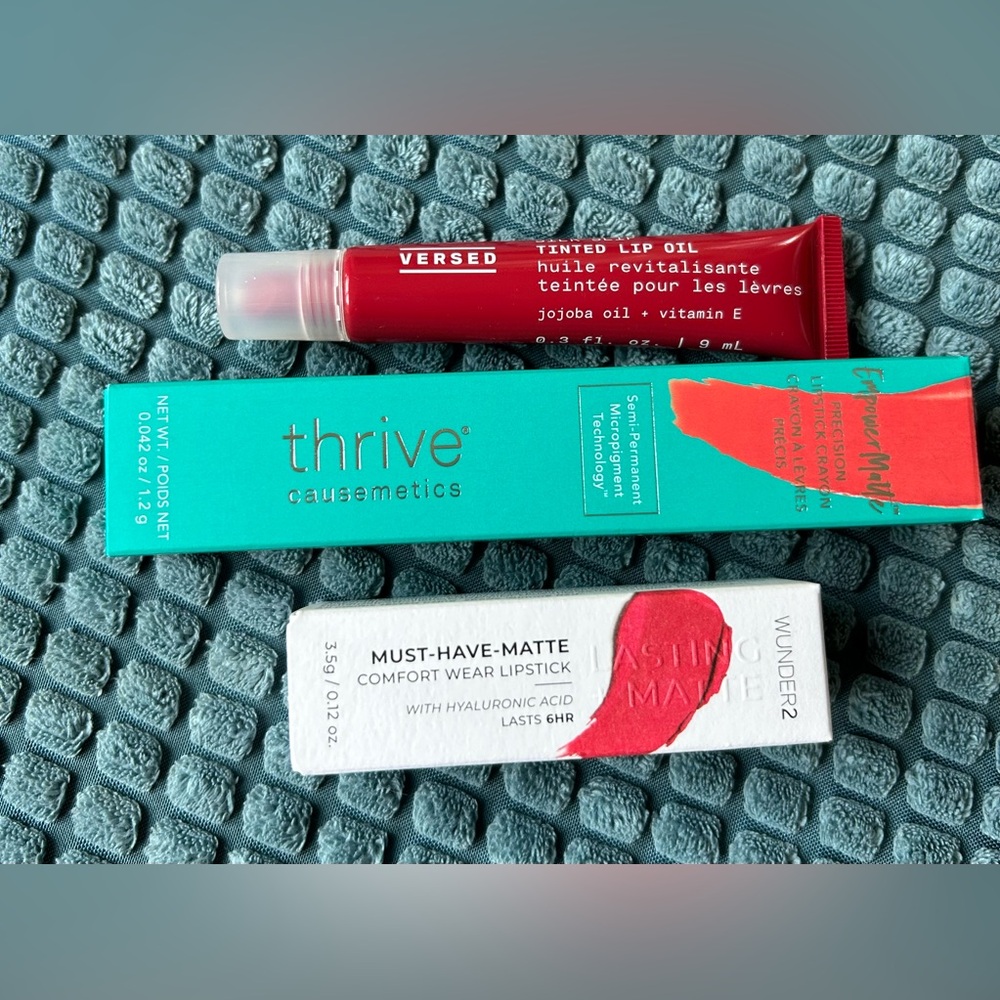 SALE ✨NIB trio of reds✨Versed/Wunder2/thrive causemetics✨